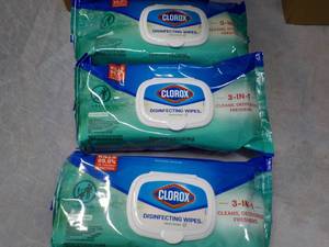 lot 88 image: 3 Pkgs Clorox 75 each Disinfecting ...