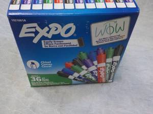 lot 106 image: Box of 36 Expo Dry Erase Markers...