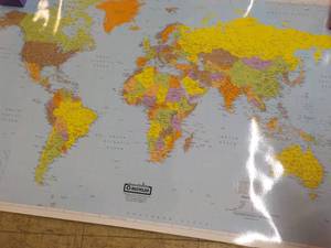 lot 144 image: 33 x 50 World Wall Map...