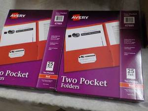 lot 173 image: Avery 50 Two Pocket Folders...