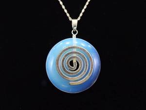 .925 Sterling Silver Opalite Pendant Necklace