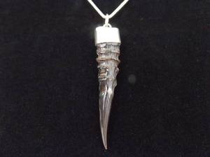 .925 Sterling Silver RARE Dik Dik Horn Pendant Necklace