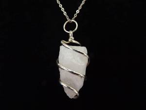 .925 Sterling Silver Healing Crystal Quartz Stone Pendant Necklace