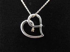 .925 Sterling Silver Diamond Accented Heart Pendant Necklace