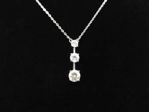 .925 Sterling Silver Zirconia Bar Pendant Necklace