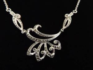 .925 Sterling Silver Art Nouveau Pendant Necklace