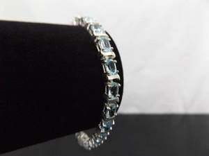.925 Sterling Silver Topaz Tennis Bracelet