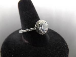 .925 Sterling Silver Zirconia Solitaire Ring Size 9.25