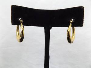 .925 Sterling Silver Vermeil Hoop Hinged Latch Earrings