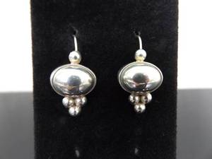 .925 Sterling Silver Designed Hook Earrings