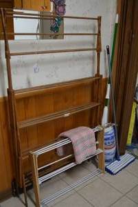 Clothes dryers, mops and dust pans...