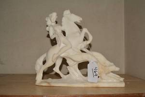 Alabaster sculpture depicting intri...