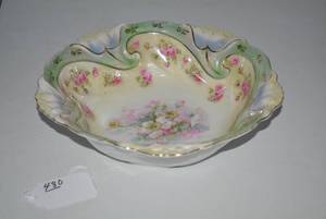 German porcelain bowl with pink flo...