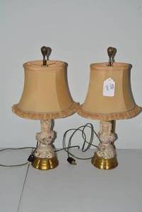 Cordey porcelain electric lamps, pa...