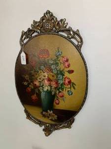 Oval floral painting...