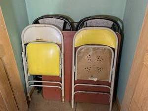 Card table and chairs, some non-mat...