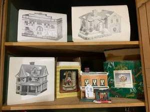 Dept. 56 Snow Village 2 shelves of...