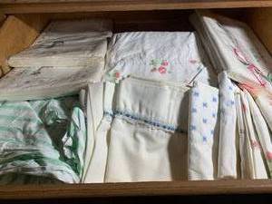 Sheets, pillow cases (some flannel)...