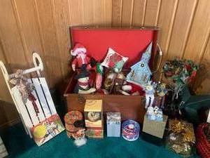Large assortment of Christmas ornam...