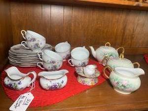 Tea sets, cream and sugar not all matching