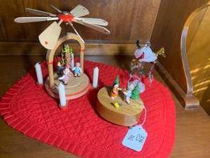 Wooden Christmas pyramid Erzgebirge, carousel and musical