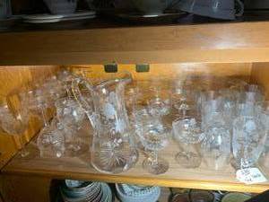 Etched glass goblets all matching...