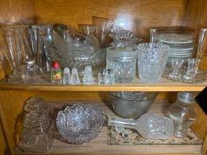 Assorted clear cut glassware and ot...