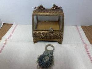 Andrea metal and glass trinket box ...