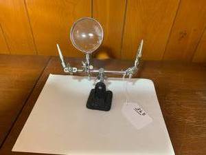 Third hand tool with magnifying gla...