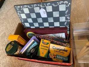 Games and crayons...