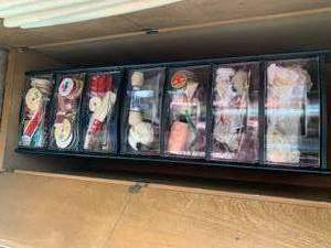 Storage display of ribbon and lace...