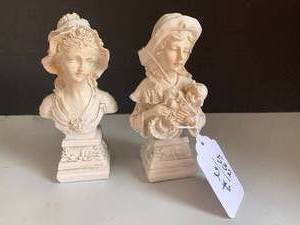 (2) Resin busts of women...