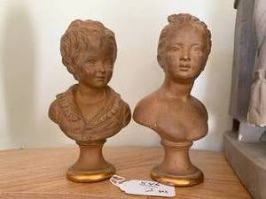 Terracotta busts of children (2), a...
