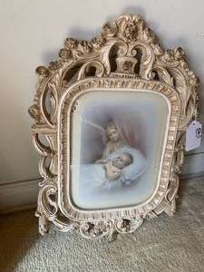 Framed picture of angel and child, ...