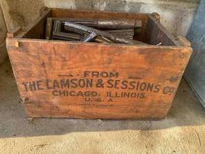 Lamson wood box with metal machinin...