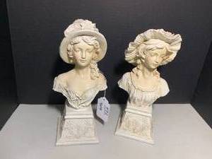 Busts of young ladies in hats-very ...