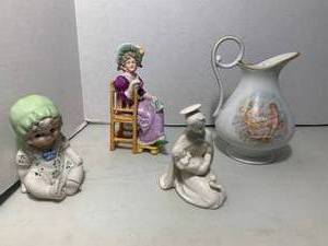 Limoges pitcher, Goebel Madonna and...