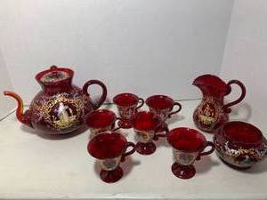 Murano Ruby Red tea or coffee set...