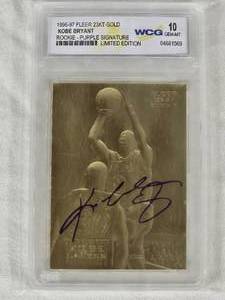 Kobe Bryant Auto Rookie 1996 Fleer 23kt Gold Limited Edition Signature WCG 10 - Los Angeles Lakers Basketball Card