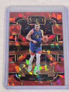 Nikola Jokic 2023-24 Panini Select Ruby Cracked Ice Prizm #32 - Denver Nuggets Basketball Card