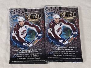 Lot of 2 Unopened Hockey Card Packs of 2022-23 Skybox Metal Universe Series