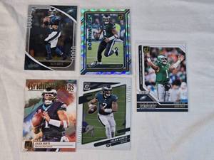 Lot of 5 Jalen Hurts Rookie and Insert CArds Including Gridiron Kings and Donruss Optic