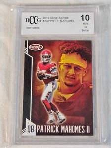 Patrick Mahomes II 2019 Sage Aspire #ASP-PM1 BCCG 10 - Kansas City Chiefs Football Card