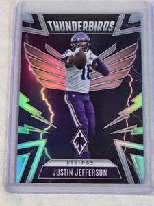 Justin Jefferson 2025 Panini Phoenix Thunderbirds Silver Holo #34 - Minnesota Vikings Football Card