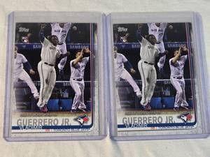 Lot of 2 Vladimir Guerrero Jr. Rookie Cards from 2019 Topps Update Series US62 - Toronto Blue Jays Cards