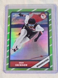Erin Jackson 2026 Topps Chrome Refractor T86-16 and Numbered #8599 - United States Olympic Team Speedskating Card