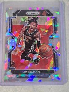 Ja Morant 2021-22 Panini Prizm Cracked Ice #194 - Memphis Grizzlies Basketball Card
