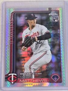 Zebby Matthews Rookie 2025 Topps Chrome Prism Refractor #USC171 - Minnesota Twins Baseball Card