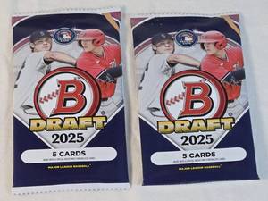 Lot of 2 Unopened Bowman Draft 2025 Baseball Card Packs