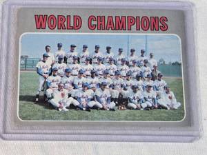 New York Mets 1970 Topps World Champions Team Card #1 with Nolan Ryan - New York Mets Vintage Baseball Card